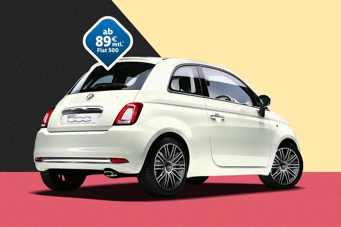 fiat 500 Lidl | Oglas za diskontno prodajo fiata 500 v Nemčiji. Nakup oziroma najem stane od 89 evrov na mesec naprej.