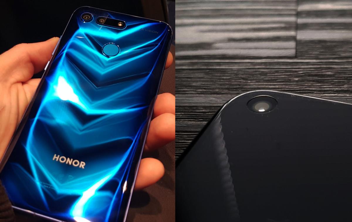 Honor View 20 | Dve lastnosti pametnega telefona Honor View 20, ki takoj pritegneta pogled, sta nenavaden vzorec na hrbtni strani naprave in pa luknja neposredno v zaslonu, ki nadomešča tako imenovano zarezo in v kateri je sprednji fotoaparat. Ta elementa sta za celokupno uporabniško izkušnjo v resnici sicer skoraj najmanj pomembna, pravi aduti View 20 namreč ležijo drugje. | Foto Matic Tomšič