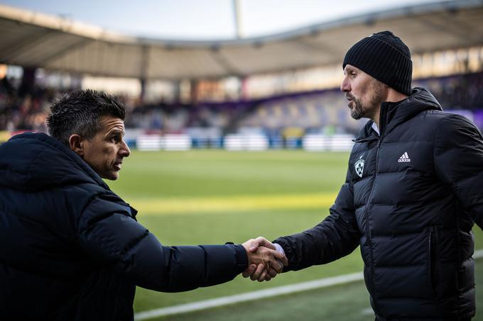 V Ljudskem vrtu sta se prvič na večnem derbiju za točke merila Zoran Zeljković (Olimpija) in Ante Šimundža (Maribor). Na koncu je bil lahko bolj zadovoljen Mariborčan. | Foto: Jure Banfi/alesfevzer.com