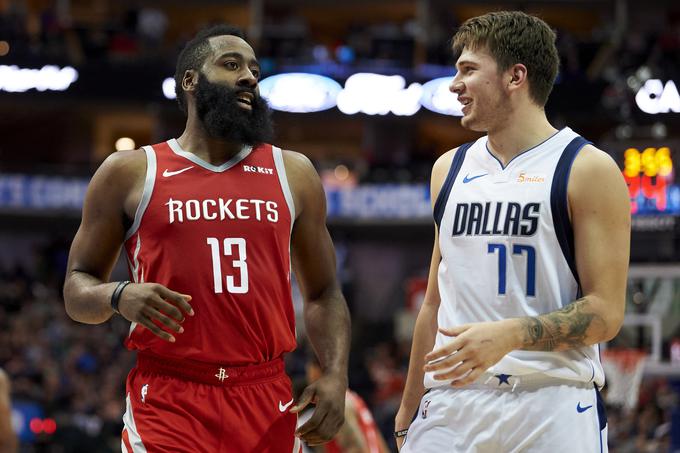 James Harden je tudi v tej sezoni najboljši strelec lige NBA, Luka Dončić pa na lestvici zaostaja le za petimi košarkarji. | Foto: Guliverimage/Vladimir Fedorenko