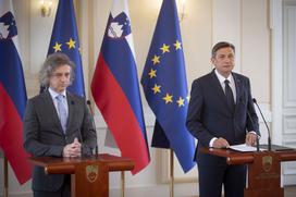 Posvet z vodji poslanskih skupin: Borut Pahor, Robert Golob.