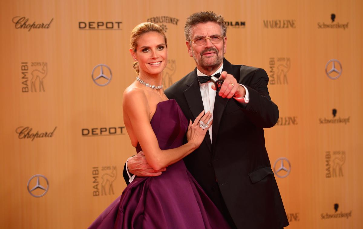 Heidi Klum in Günther Klum | Heidi Klum z očetom Güntherjem Klumom na podelitvi nagrad bambi v Berlinu leta 2015. | Foto Getty Images