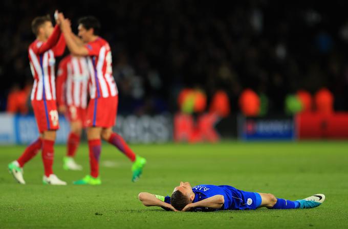 Atletico je na tekmi brez kartonov naletel na zelo motiviranega tekmeca. Razmerje v kotih je bilo 7:1 za Leicester, streli na gol pa 22:6. | Foto: Guliverimage/Getty Images