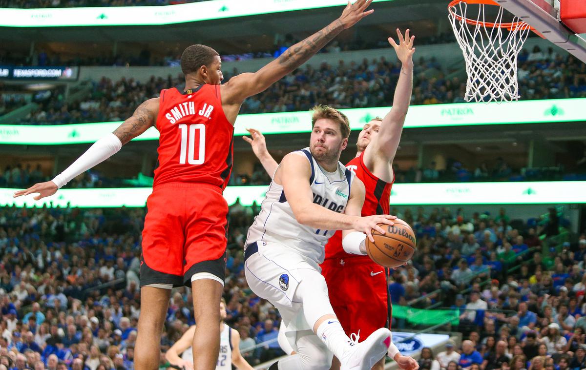 Luka Dončić | Luka Dončić je bil po tekmi s Houstonom zelo zadovoljen. | Foto Reuters