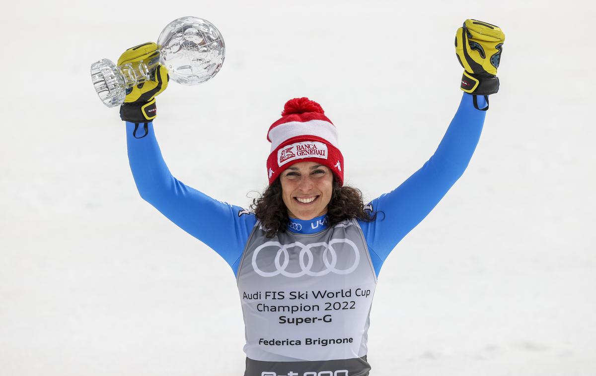 Federica Brignone | Italijanka Federica Brignone si je že pred zadnjo superveleslalomsko tekmo zagotovila mali kristalni globus v tej disciplini.  | Foto Guliverimage