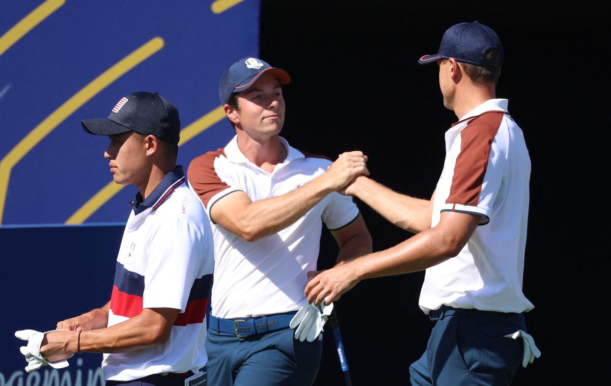 Ryderjev pokal | Skandinavca Viktor Hovland in Ludvig Aberg podrla 44 let star rekord najvišje zmage v foursomih v zgodovini Ryderjevega pokala.  | Foto Reuters