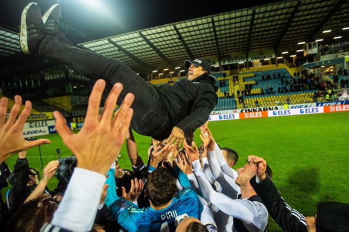 Ko je Maribor zadnjič osvojil naslov državnega prvaka (2018/19), Zlatko Zahović pa se je znašel na rokah igralcev, je bil njegov varovanec tudi Marko Šuler. | Foto: Grega Valančič/Sportida