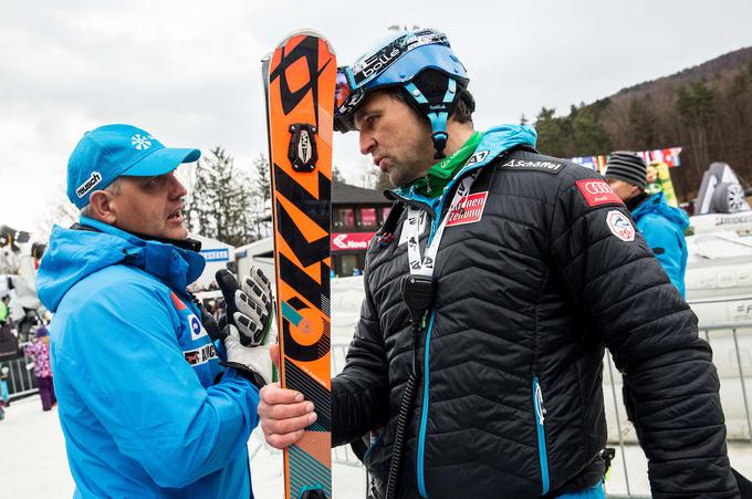 Denis Šteharnik in Jürgen Kriechbaum, šefa slovenske in avstrijske reprezentance: prvi bo ekipo za Sölden določil v torek, drugi pa bo do zadnjega trenutka čakal na odločitev Anne Veith. | Foto: Sportida