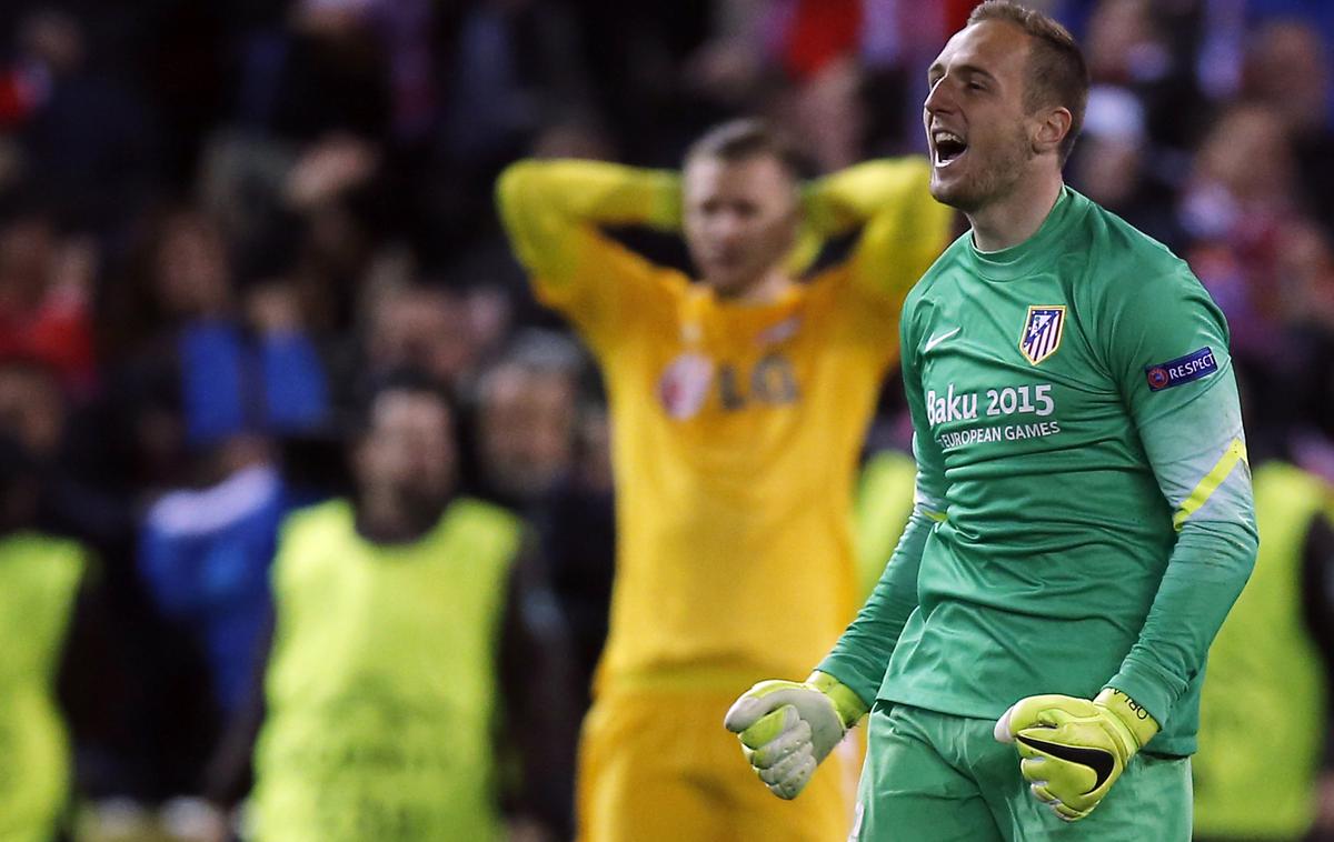 Oblak Bayer | Jan Oblak je leta 2014 branil za Atletico na povratni tekmi osmine finala lige prvakov proti Bayerju in pomagal rdeče-belim do napredovanja po loteriji izvajanja 11-metrovk. | Foto Reuters