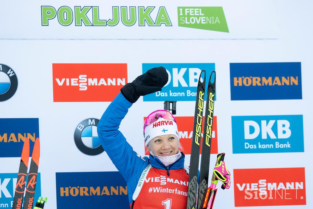 Biatlon Pokljuka zasledovalna tekma ženska