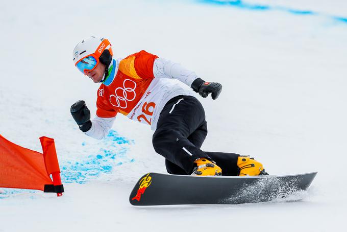 Tim Mastnak je obstal v osmini finala. Izločil ga je olimpijski podprvak iz Sočija, Švicar Nevin Galmarini. | Foto: Stanko Gruden, STA