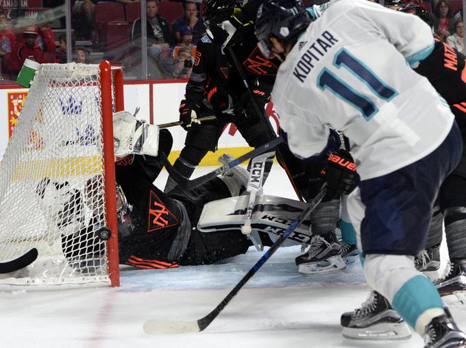 Anže Kopitar je s soigralci Evrope še drugič priznal premoč severnoameriškim hokejistom do 23 let, izgubili so s 4:7. | Foto: Reuters