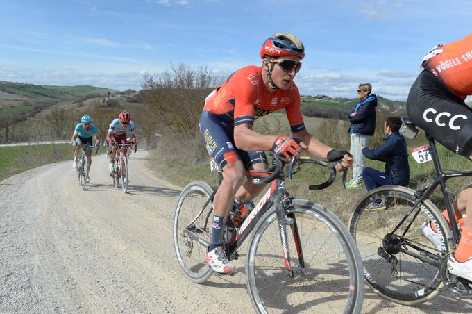 Pibernik na enodnevni klasiki Strade Bianche leta 2019. | Foto: Guliverimage/Getty Images