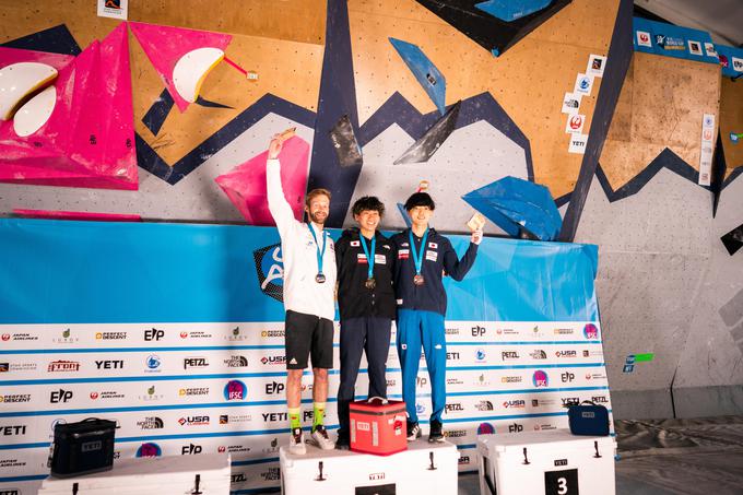 Anže Peharc, Yoshiyuki Ogata in Kokoro Fujii. | Foto: Daniel Gajda/IFSC