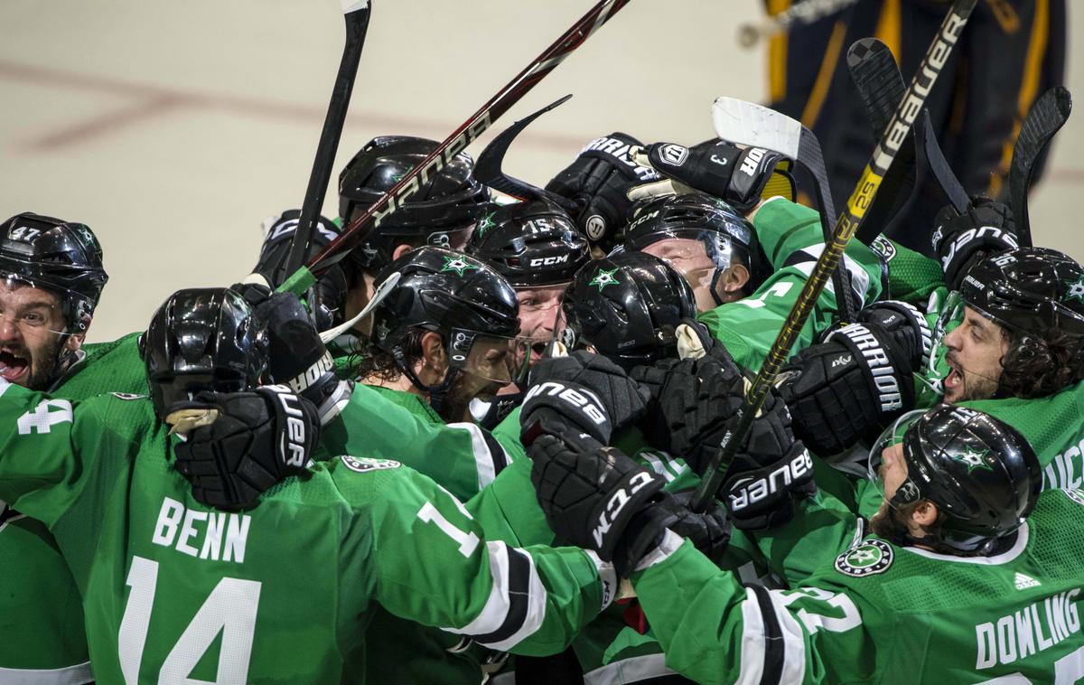 Dallas Stars | Hokejisti Dallas Stars so se s skupnim izidom 4:2 v zmagah uvrstili v drugi krog končnice zahodne konference lige NHL. | Foto Reuters