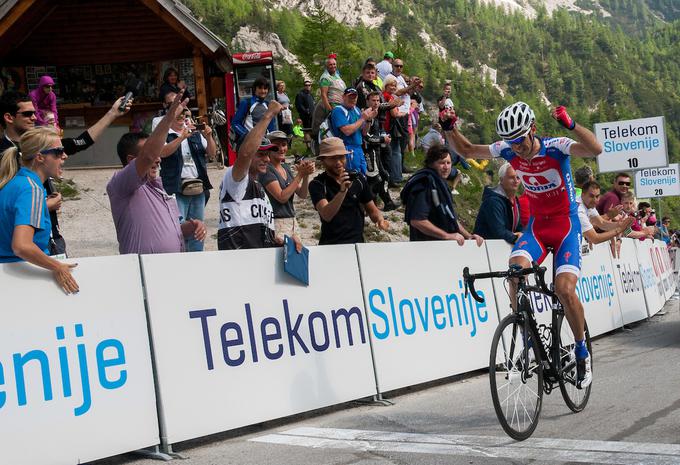 Leta 2013 se je najhitreje povzpel na legendarni Vršič in se razveselil prve skupne zmage na dirki Po Sloveniji. | Foto: Vid Ponikvar