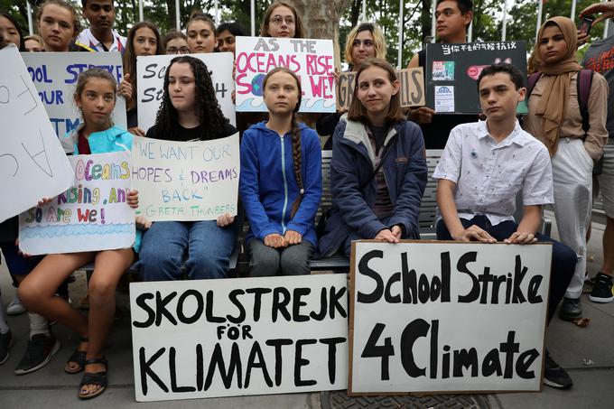  Eden največjih protestov danes naj bi bil tisti v New Yorku, ki se ga bo udeležila tudi Thunbergova. | Foto: Reuters