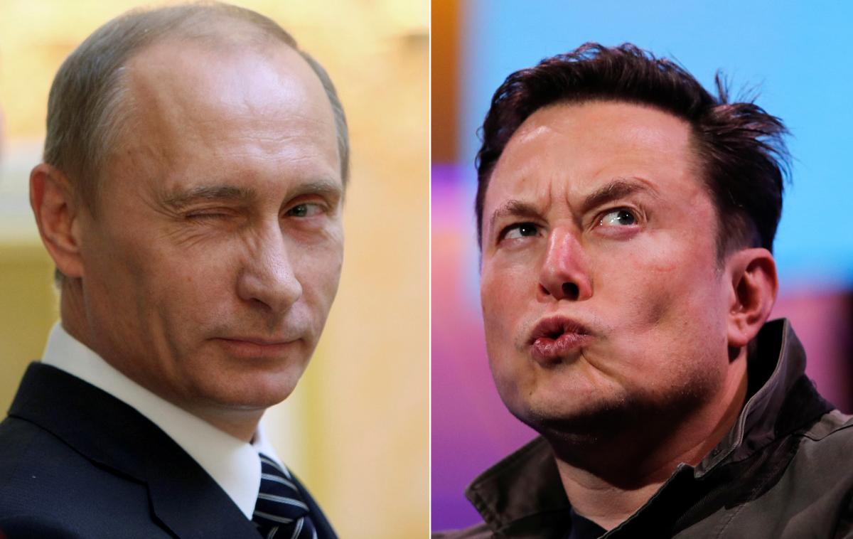 Elon Musk, Vladimir Putin | Elon Musk je v svojem "mirovniškem načrtu" za Rusijo in Ukrajino, ki je ustregel predvsem zahtevam Rusije, ob koncu leta 2022 med drugim uporabil besedno zvezo "napaka Nikite Hruščova" in omenjal vodne vire za Krim, kar so nekateri njegovi kritiki razumeli kot zelo verjetna dokaza, da se je pogovarjal z nekom iz ali blizu Kremlja. Napaka Hruščova, to naj bi bila predaja Krima Ukrajini, je zelo pogosto del retorike ruskih nacionalistov, predvsem tistih, ki objokujejo razpad Sovjetske zveze, med katere spada tudi Putin, stabilni vodni viri za Krim pa so bili vse do leta 2022 tema, ki je širši javnosti tako rekoč neznana in velja za problematiko, s katero se ukvarja skoraj izključno Rusija. | Foto Reuters