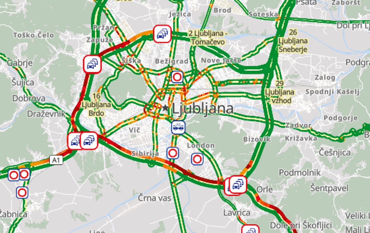 Ljubljana promet 1 | Foto Prometno informacijski center za državne ceste