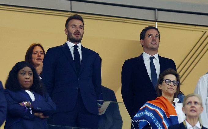 David Beckham si je ogledal številne tekme SP 2022 v Katarju. | Foto: Reuters