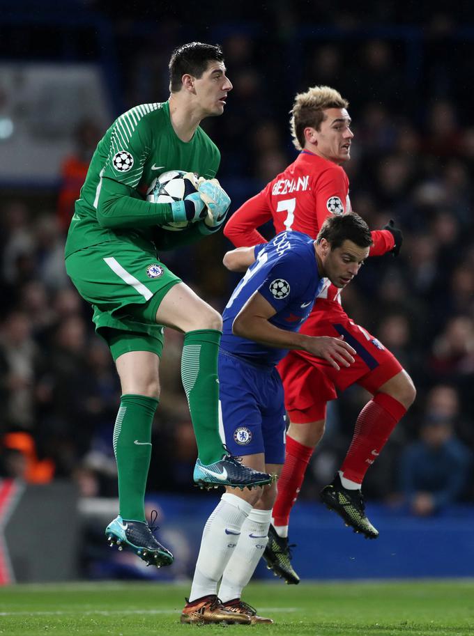 Thibaut Courtois in Antoine Griezmann sta se lani pomerila tudi v ligi prvakov. | Foto: Reuters