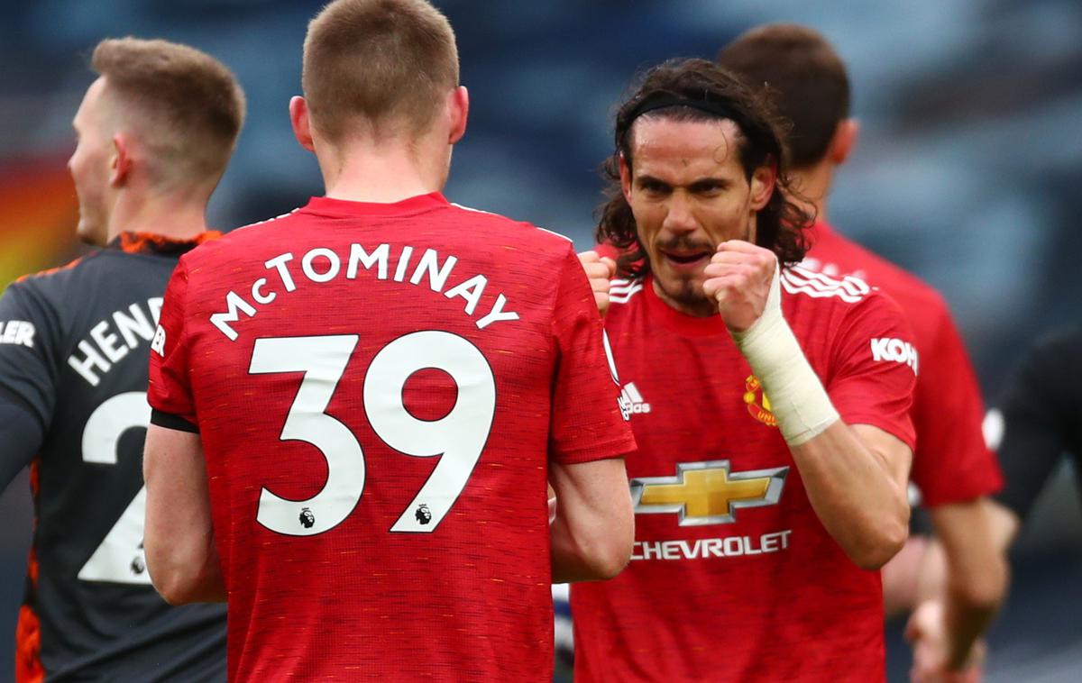 Edinson Cavani | Veselje Edinsona Cavanija po golu, ki ga je zabil za vodstvo Manchester Untieda z 2:1. | Foto Reuters