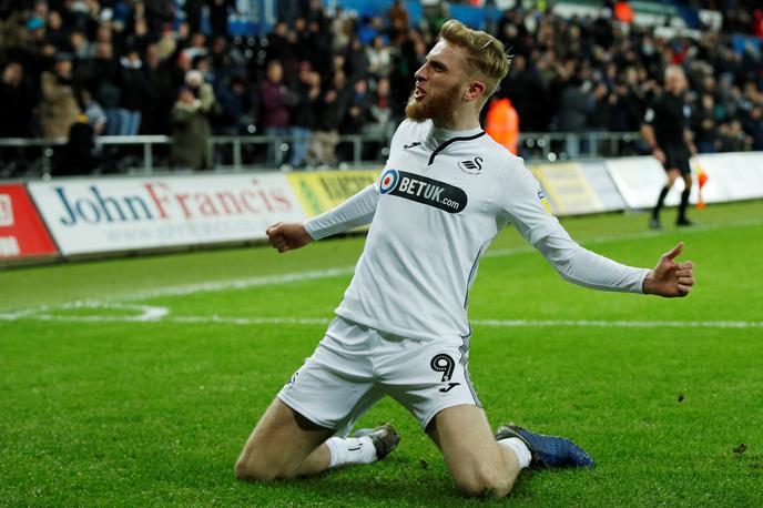 Oliver McBurnie | Oliver McBurnie je lani za Swansea v 49 tekmah dosegel 24 golov. | Foto Reuters