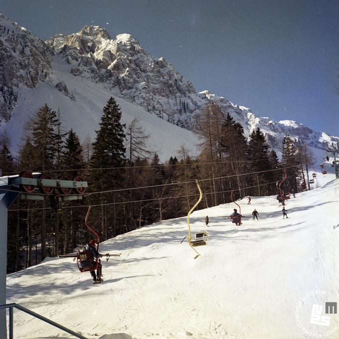 Fotografije sedežnice Zelenica 1 iz leta 1973. | Foto: Jože Mally, hrani Muzej novejše zgodovine Slovenije