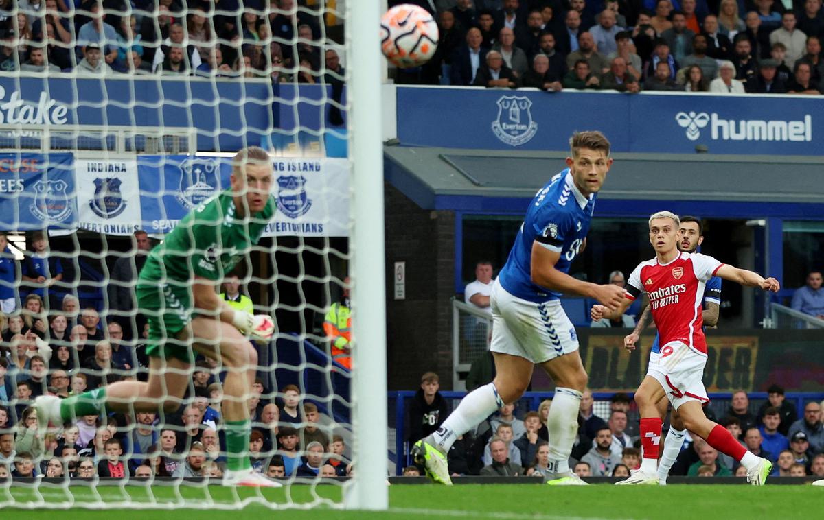 Arsenal, Leandro Trossard | Leandro Trossard je zadel za zmago Arsenala v Liverpoolu. | Foto Reuters