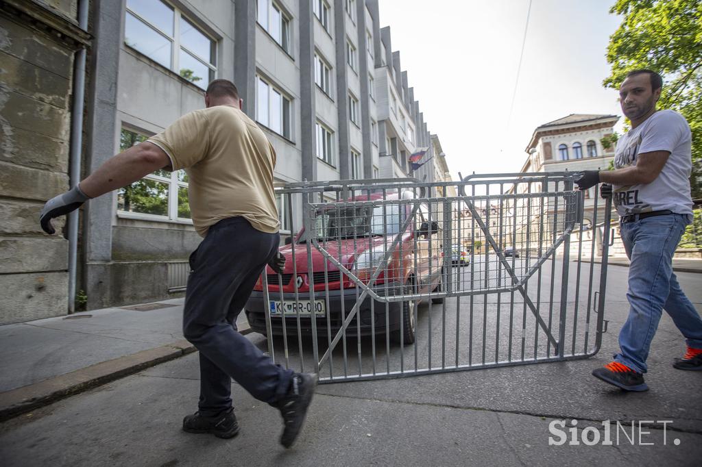 Priprave na shod kolesarjev v Ljubljani.