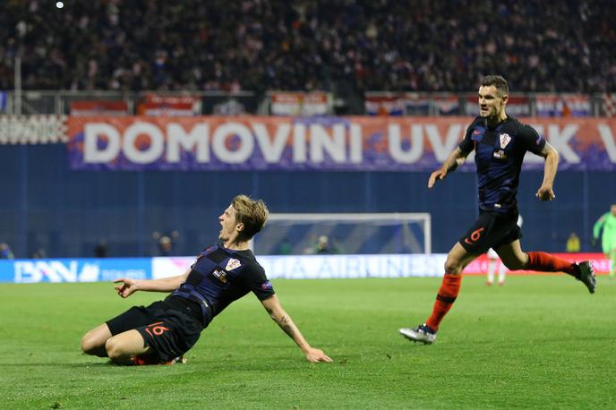 Hrvaška Španija Maksimir Zagreb | Tin Jedvaj je z dvema zadetkoma poskrbel za pomembno zmago Hrvaške nad Španijo (3:2). | Foto Reuters