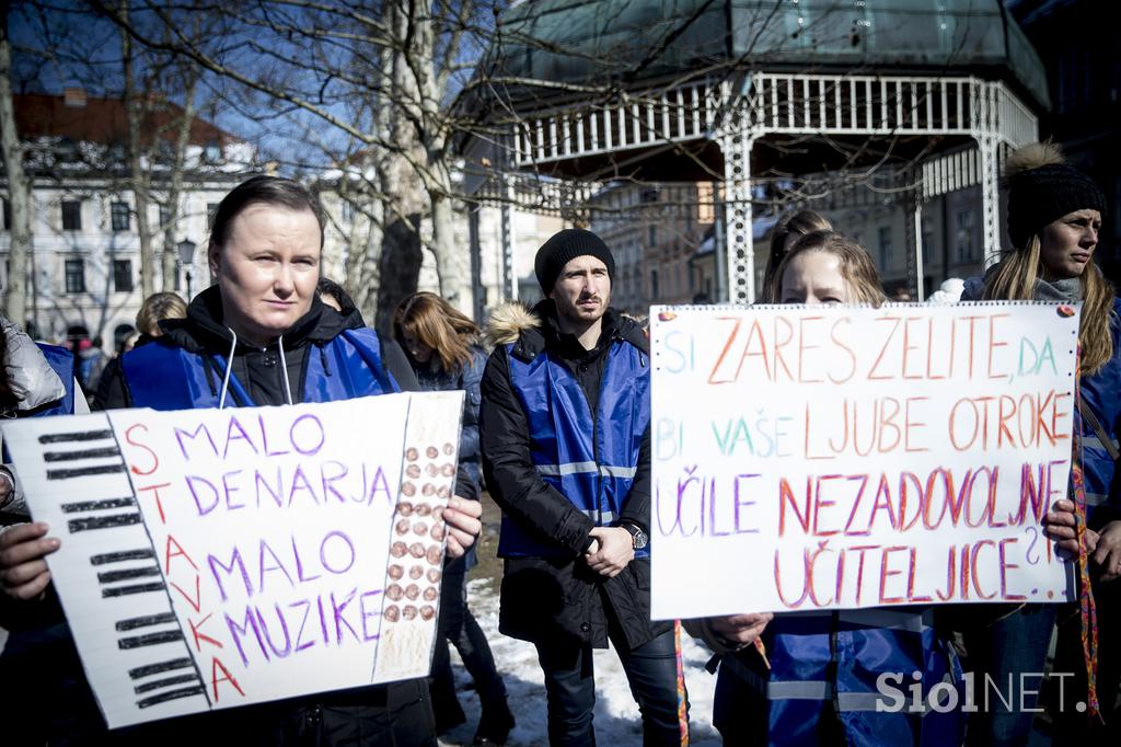 protest stavka Ljubljana Sviz