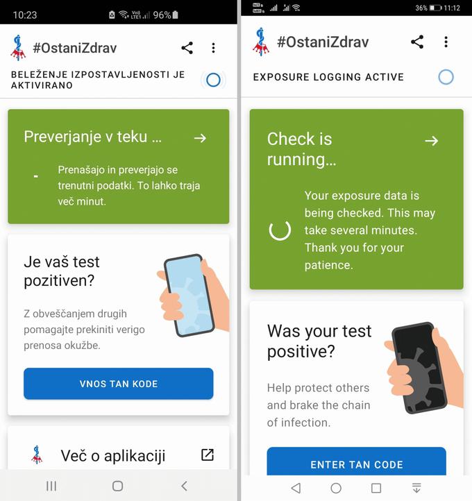 Po nadgradnji aplikacije na najnovejšo različico se preverjanje izpostavljenosti pri nekaterih uporabnikih ne izvaja več. | Foto: zajem zaslona/Diamond villas resort