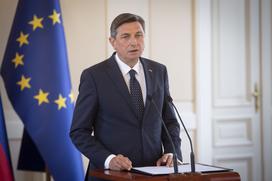 Posvet z vodji poslanskih skupin: Borut Pahor, Robert Golob.