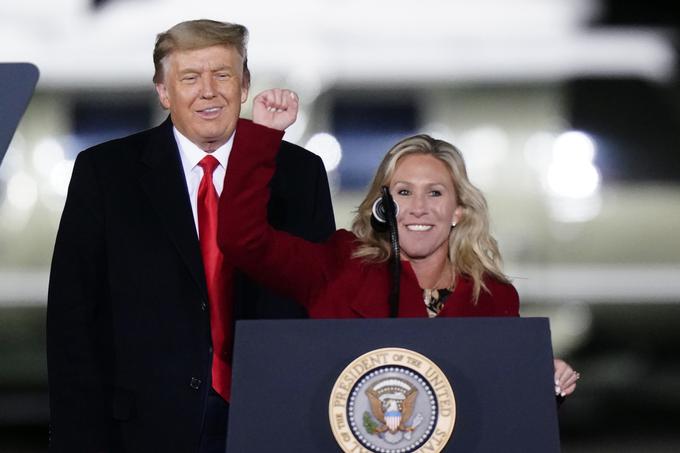 Marjorie Taylor Greene med govorom na shodu nekdanjega predsednika ZDA Donalda Trumpa 4. januarja 2021.  | Foto: AP / Guliverimage