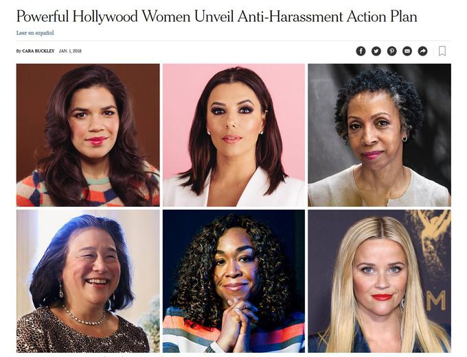 America Ferrera in Eva Longoria, odvetnici Nina L. Shaw in Tina Chen, producentka Shonda Rhimes in igralka Reese Witherspoon | Foto: New York Times