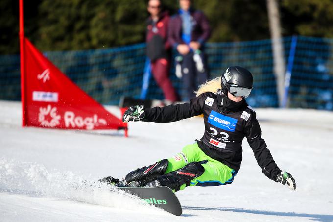 Leta 2019 je na mladinskem svetovnem prvenstvu na Rogli osvojila 7. mesto v paralelnem veleslalomu. | Foto: Morgan Kristan/Sportida