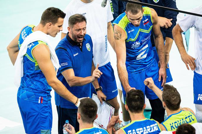 Slovenija Belorusija evropsko prvenstvo v odbojki | Alberto Giuliani je bil po uvodni zmagi vidno zadovoljen, a to je šele začetek. | Foto Grega Valančič/Sportida