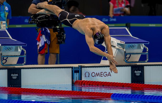 Tavčar je slovenski rekorder na 100 m prosto (48,88). Na olimpijskih igrah v Riu de Janeiru leta 2016 je v tej disciplini s časom 49,48 zasedel 36. mesto. | Foto: Sportida