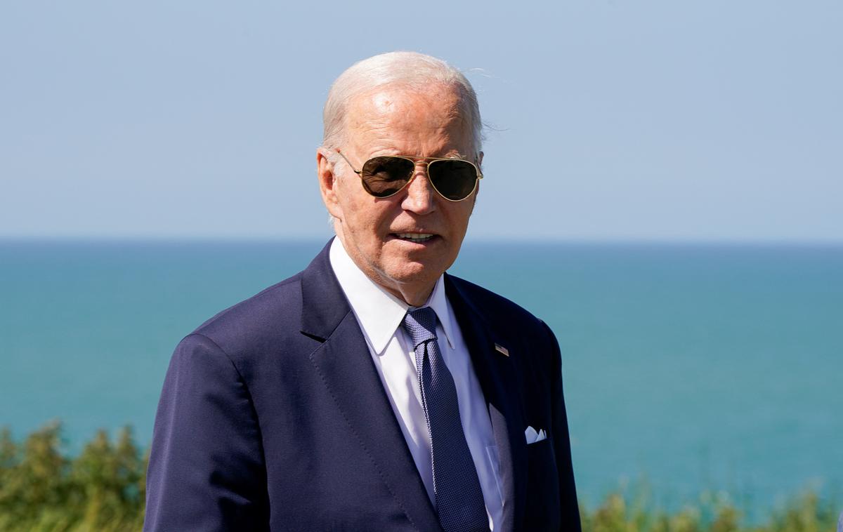 Joe Biden v Normandiji | Biden je imel govor na zadnji dan slovesnosti ob okrogli obletnici zavezniškega izkrcanja 6. junija 1944, ki je pomenilo prelomnico v drugi svetovni vojni. | Foto Reuters