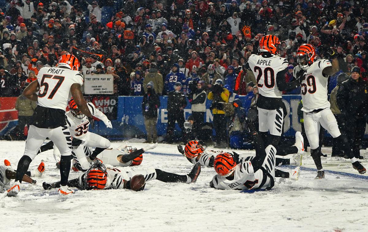 Cincinnati Bengals | Veselje članov Cincinnati Bengals  po uvrstitvi v konferenčni finale. | Foto Guliverimage