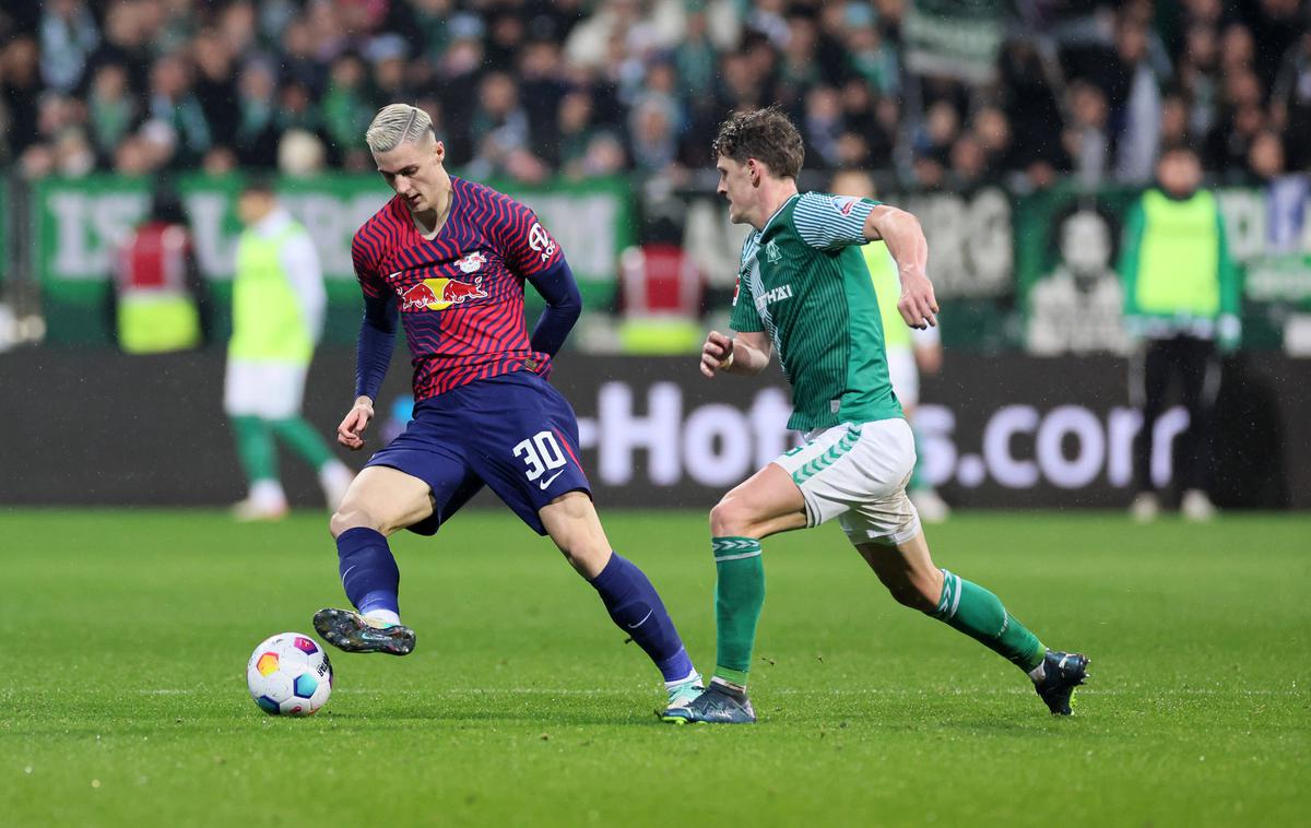 Benjamin Šeško RB Leipzig Werder | Benjamin Šeško je vstopil, ko je bilo 1:1, rezultat pa se do konca ni več spremenil. | Foto Guliverimage