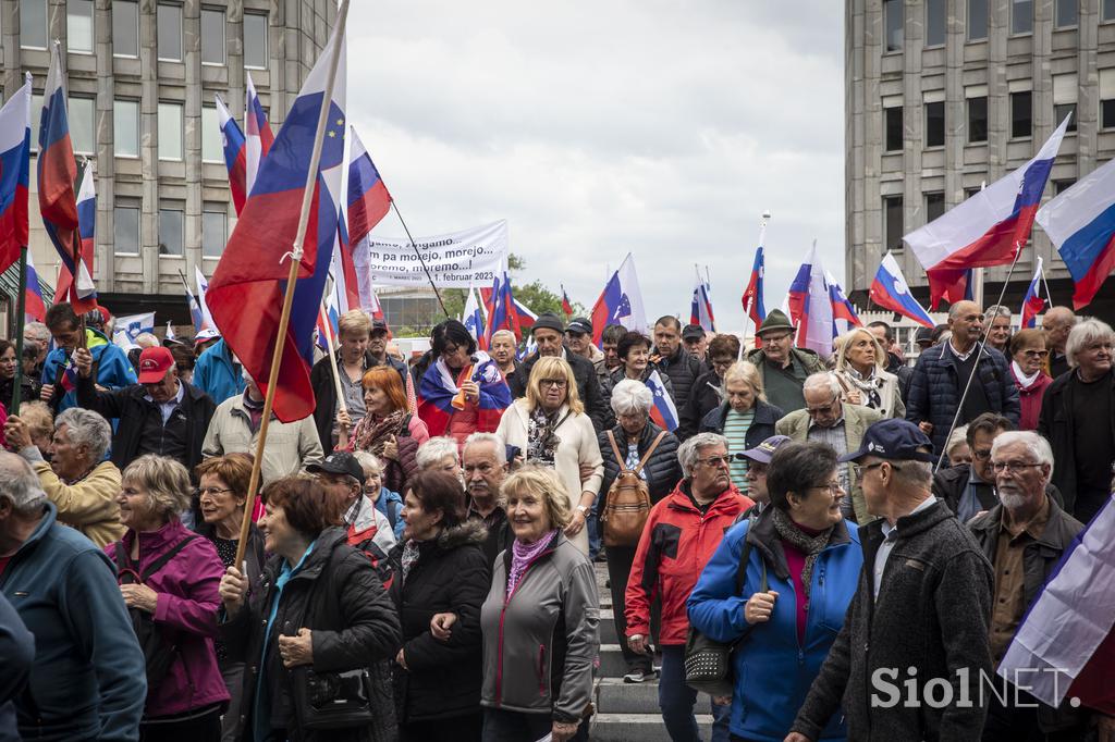 Protestni shod upokojencev. Pavle Rupar Upokojenci