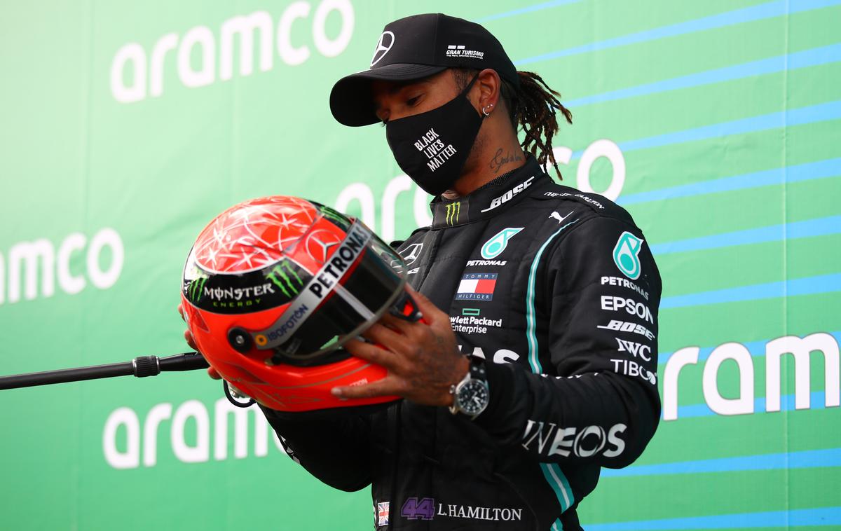 Lewis Hamilton | Lewis Hamilton je z 91. zmago v F1 na večni lestvici ujel legendarnega Michaela Schumacherja. | Foto Reuters