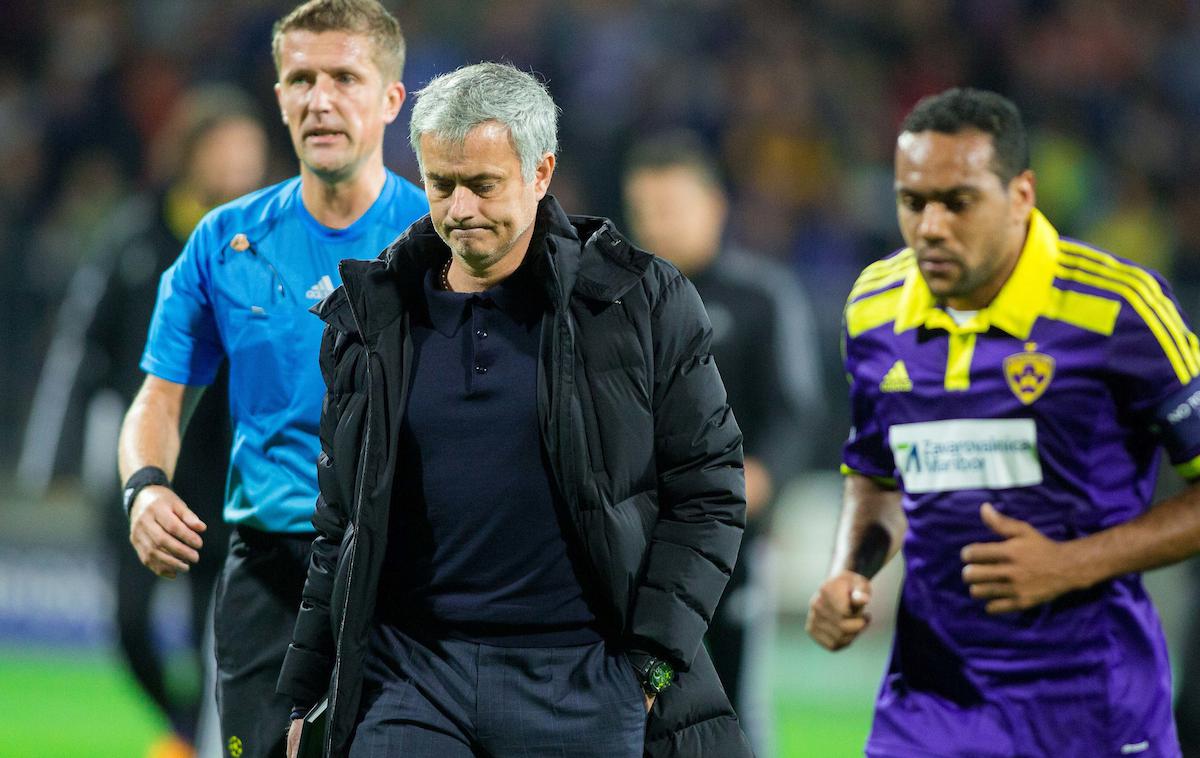 Jose Mourinho Chelsea Maribor | Sloviti Portugalec Jose Mourinho je s Chelseajem leta 2014 v Mariboru doživel presenečenje, saj so bogati Otočani v Ljudskem vrtu osvojili "le" točko (1:1). | Foto Vid Ponikvar