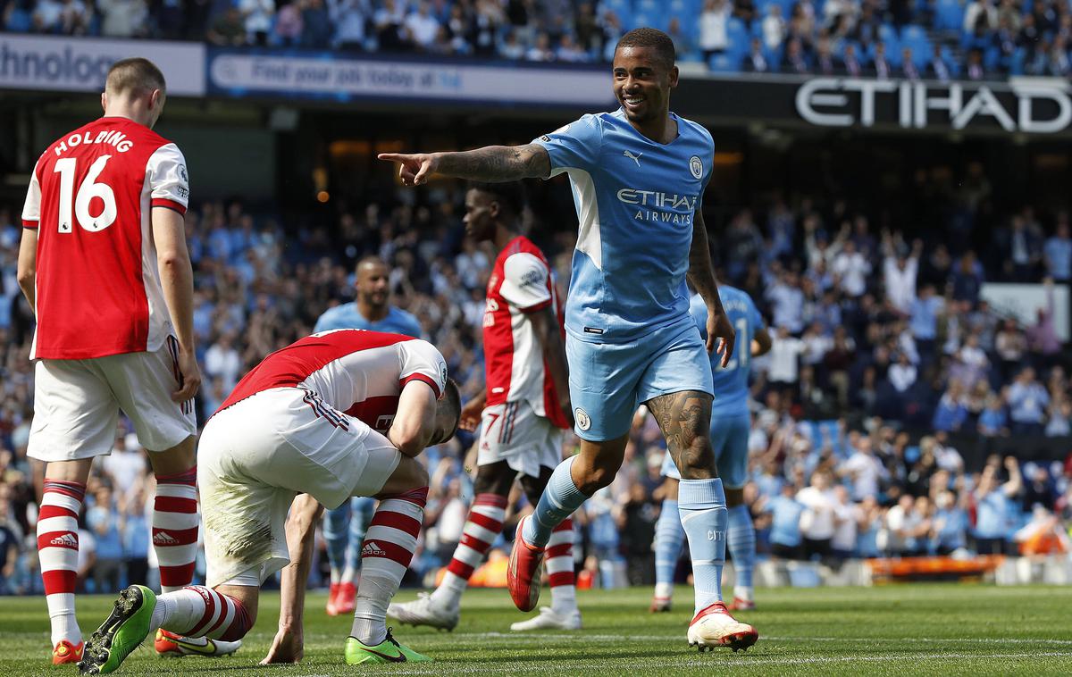 Gabriel Jesus (Man City - Arsenal) | Gabriel Jesus je po podaji Jacka Graelisha poskrbel za vodstvo Manchester Cityja s 3:0, do konca tekme sta v mreži Arsenala pristali še dve žogi. | Foto Guliverimage