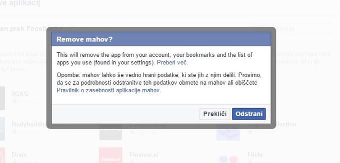 To je del tistega, kar iščejo prevaranti na Facebooku. "Mahov lahko še vedno hrani podatke, ki ste jih z njim delili." To pomeni, da se je oseba ali organizacija v ozadju aplikacije, ki ne stori tistega, kar obljublja na začetku, dokopala vsaj do vašega e-poštnega naslova, če ji že niste dovolili objavljati v svojem imenu. Preverite e-poštni nabiralnik, morda so vas že začeli gnjaviti z neželeno pošto. | Foto: 