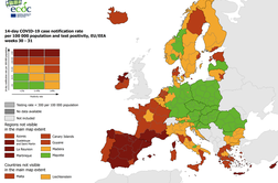 Del Slovenije na evropskem zemljevidu obarvan oranžno