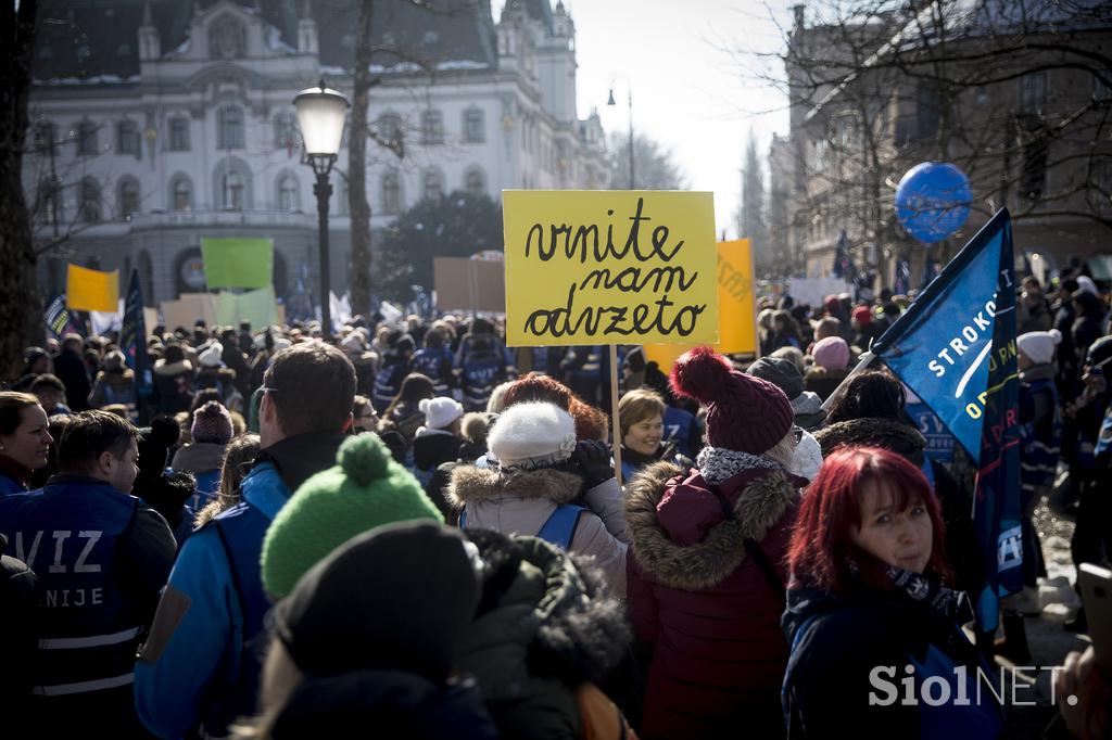 protest stavka Ljubljana Sviz