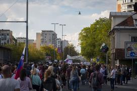 Protest nasprotnikov pogojev PCT v Ljubljani dne 29.9.2021